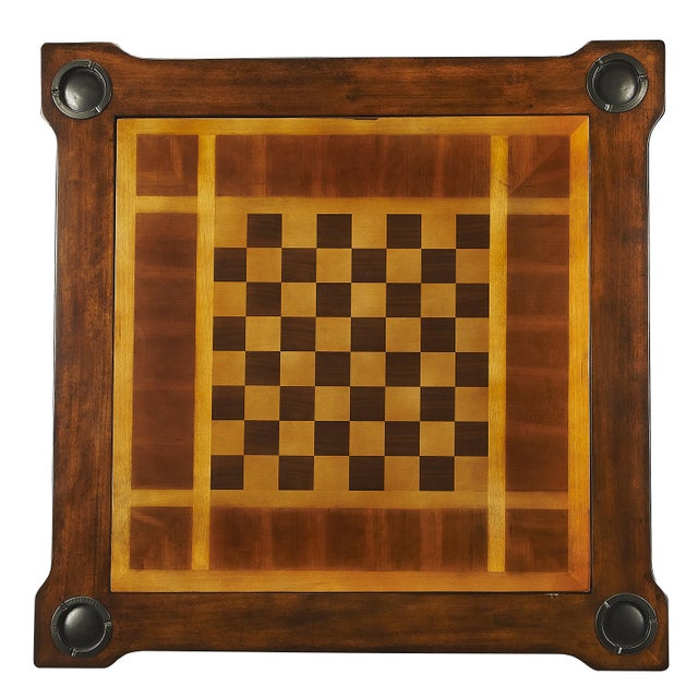 Spritely Home Accent Furniture Vincent Multi-Game Card Table, Medium Brown For Sale - Image 4 of 7