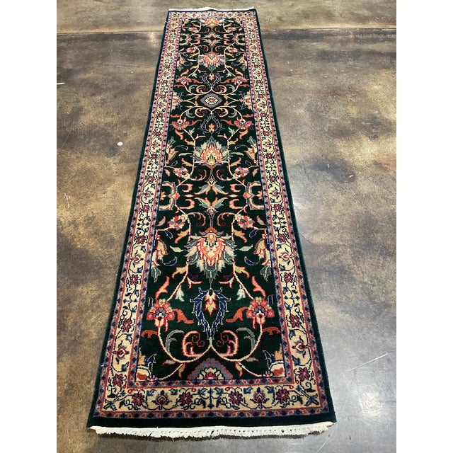 1990s Handwoven Persian Design Indian Rug 2'6" X 10'2"