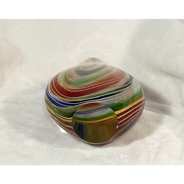 Glass Mid Century Modern Murano Glass Sommerso Bud Vase With Swirled Colors, - Italy Circa 50s 60s For Sale - Image 7 of 12