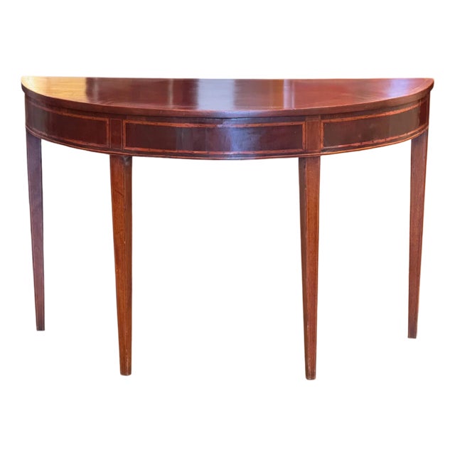 Late 18th Century George III Mahogany Demi-Lune Table For Sale
