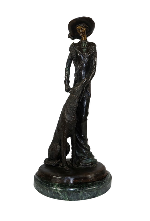 The Lady with the Greyhound Bronze after D. Chiparus, 20th Century