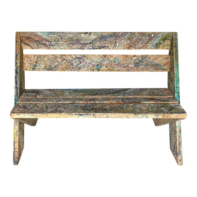 Artist Wood Graffiti Bench For Sale