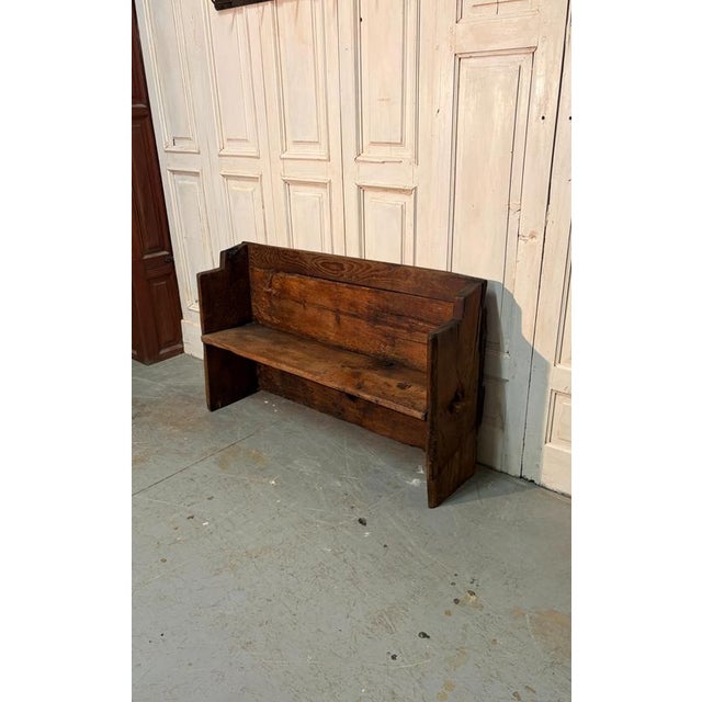 Brutalist Antique Brutalist Wooden Chestnut Bench, 1700s For Sale - Image 3 of 5
