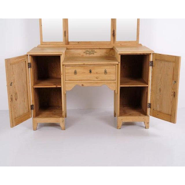 1920s Pine Dressing Table with Mirror, 1920s For Sale - Image 5 of 11