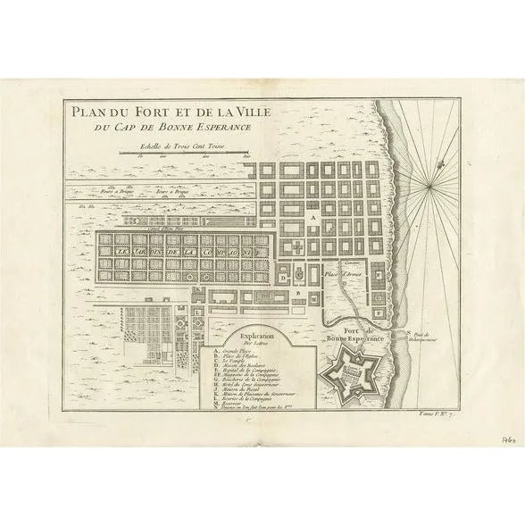 Antique Map of the Cape of Good Hope by J.N. Bellin, 1748 For Sale