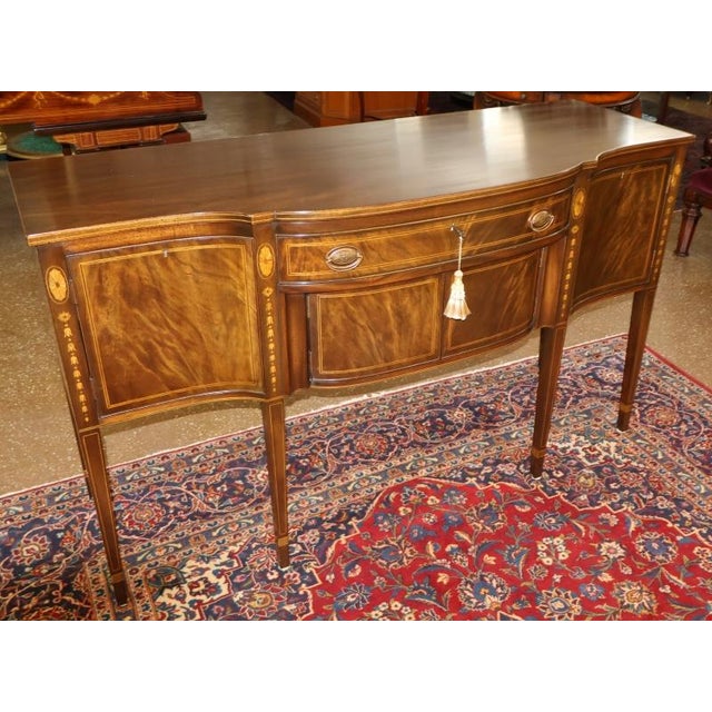 Kittinger Regency Hepplewhite Style Mahogany Inlaid Server Buffet Sideboard Dimensions : 66" Wide X 25" Deep X 39" Tall...