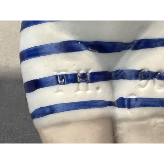 Lot of two bisque figurines, German origin, circa 1920. Bathing Beauties, One is signed F.H. and numbered (possibly by...