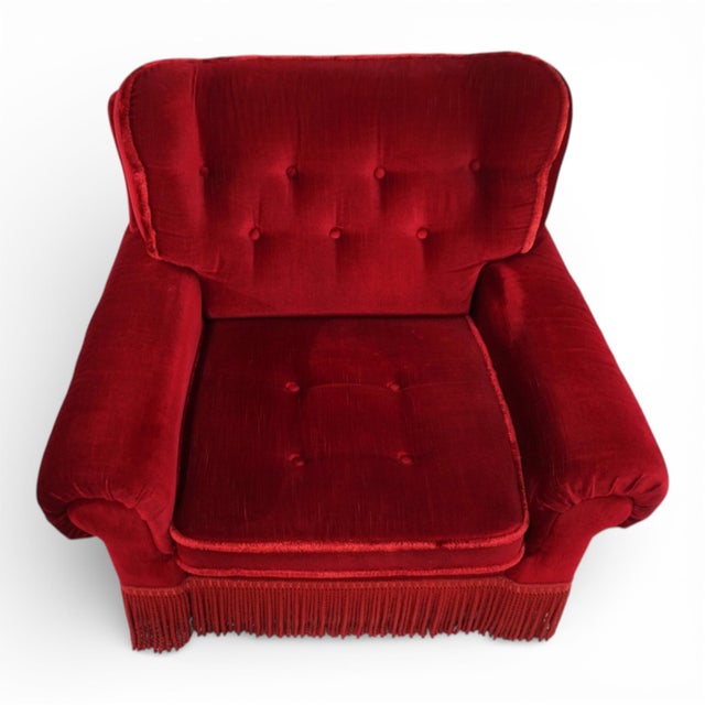 Art Deco Hollywood Regency Red Lounge Chair, 1940s For Sale - Image 11 of 18