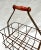 French Country Antique French Bottle Carrier W/Red Handle For Sale - Image 3 of 9