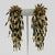 Contemporary Waterfall Black and Gold Glass Beaded Dangle Clip Earrings For Sale - Image 3 of 8