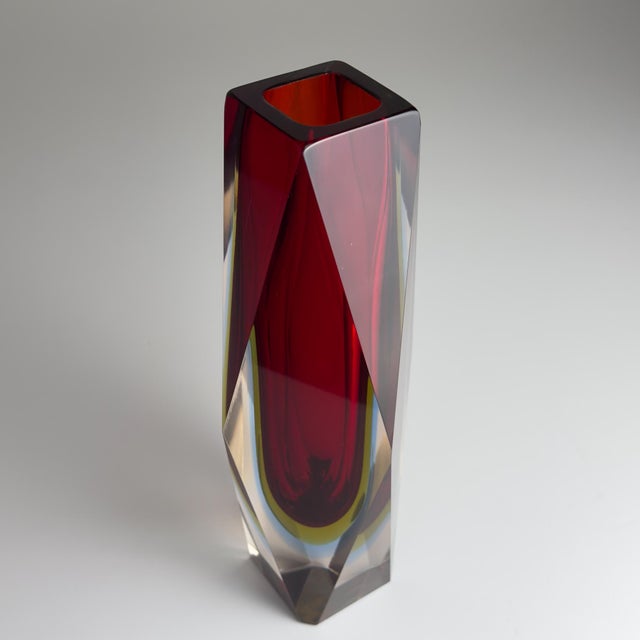 Red Red Sommerso Murano Glass Vase, 1970s For Sale - Image 8 of 18