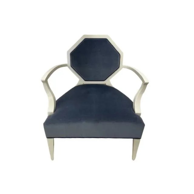 Pair of Custom Octagonal Upholstered Arm Chair | Chairish