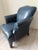 Animal Skin 1990’s Mid Century Donghia Navy Blue Leather Club Chair For Sale - Image 7 of 9