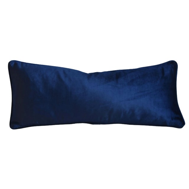 Early 21st Century Designer Navy & White Hunt Slonem's Groundworks Bunny Hutch Feather/Down Pillow For Sale - Image 5 of 6
