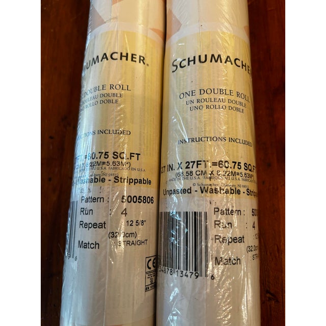 Contemporary Contemporary Schumacher "Imperial Trellis" Blush Pattern 5005806 Wallpaper - 2 Double Rolls For Sale - Image 3 of 7