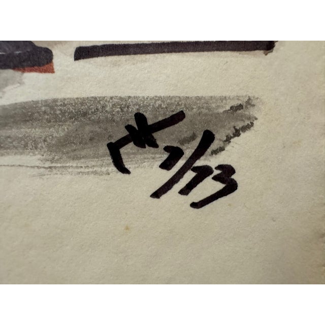 1970s Henry Emil Salloch Original Watercolor on Paper San Thomas, 1973. For Sale - Image 5 of 7