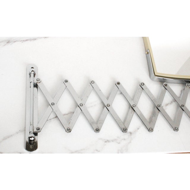 Mid-Century Modern MCM Chrome Plated Men's Shaving Wall Mirror For Sale - Image 3 of 3