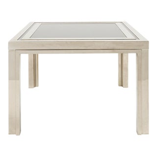 1970s Schumacher French Chrome & Enamel Side Table For Sale