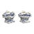 Japanese Jeweled Porcelain Chrysanthemum Inkwells, 1880, Set of 2 For Sale - Image 6 of 15