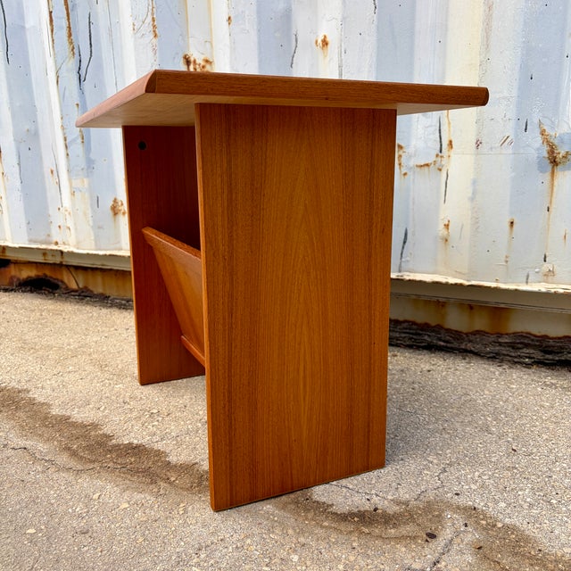 Mid-Century Modern Teak End Table /Magazine Rack by FBJ Mobler, Denmark. Circa 1970s For Sale - Image 10 of 18