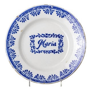 19th Century Talking Earthenware Plate For Sale