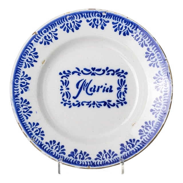 19th Century Talking Earthenware Plate For Sale