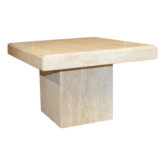 Travertine Side Table from Stone International, 1970s For Sale - Image 9 of 9