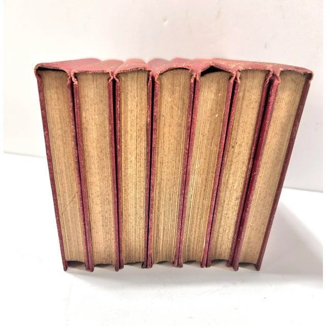 Antique 1902 Little Masterpieces of Science Book Set – Red Gilt Decorative Library Volumes (Set of 7) For Sale - Image 4 of 12