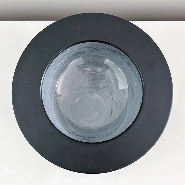 Vintage Giulio Lazzotti for Casigliani Bardiglio Marble and Slate Large Bowl For Sale - Image 4 of 11