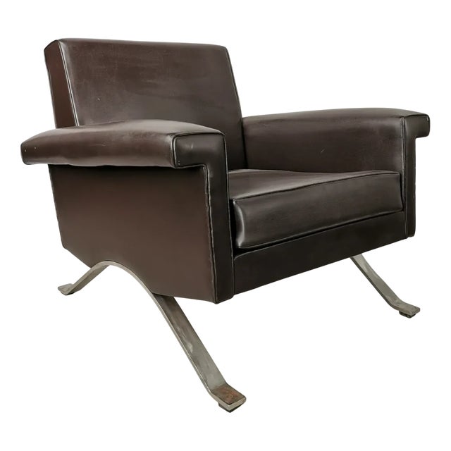 Vintage Model 875 Armchair in Brown Eco-Leather from Cassina, 1960s For Sale