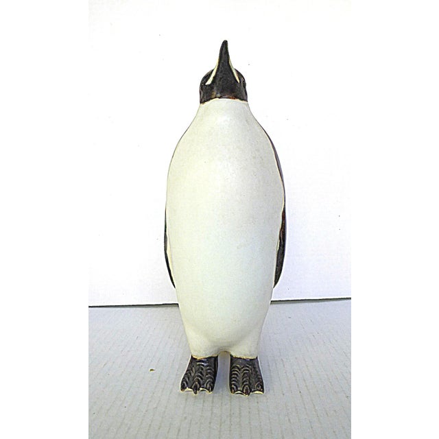 Mid-Century Modern Vintage Scandinavian Modern Large Pottery Realistic Penguin 1960s For Sale - Image 3 of 10