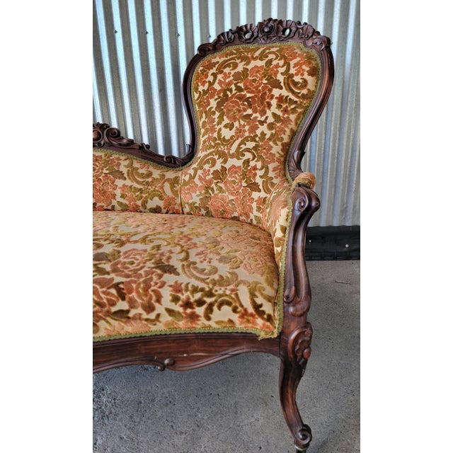 Wood Victorian Sofa Circa. 1880 For Sale - Image 7 of 12