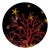 Coral Reef Vegan Leather Round Pebble Placemat, Black, Set of 4 For Sale