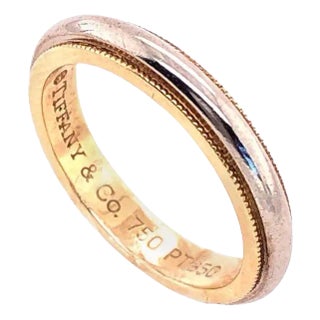 Platinum Gold Tiffany & Co. Band or Wedding Ring, Size 5.5. For Sale