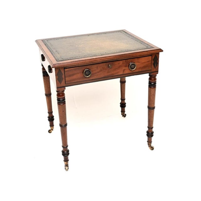 Antique Georgian Leather Top Writing Table, 1800 For Sale - Image 11 of 11