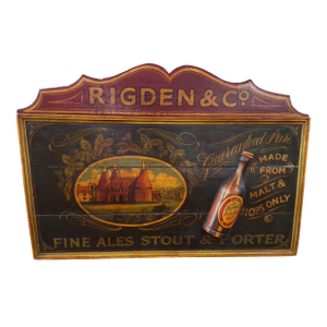 1940s Rigden & Co. Fine Ales, Stout & Porter Beer Advertising Sign