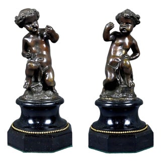 19th Century Bronze Nude Putti, Set of 2 For Sale