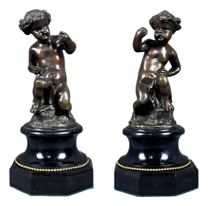 19th Century Bronze Nude Putti, Set of 2