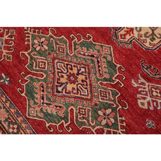 1990s Rustic Super Kazak Red/Beige Wool Rug - 8'9'' X 11'8'' For Sale - Image 5 of 10