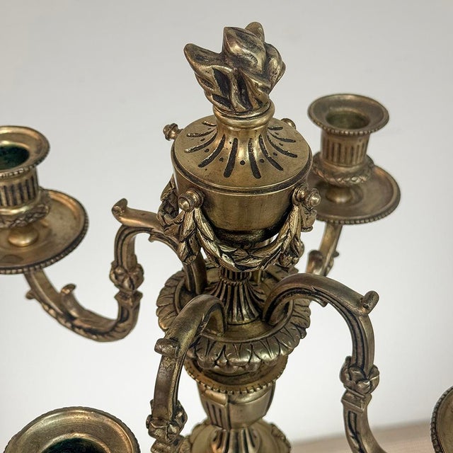 Pair of French Napoleon III Period Louis XVI Bronze Candelabra For Sale - Image 17 of 18