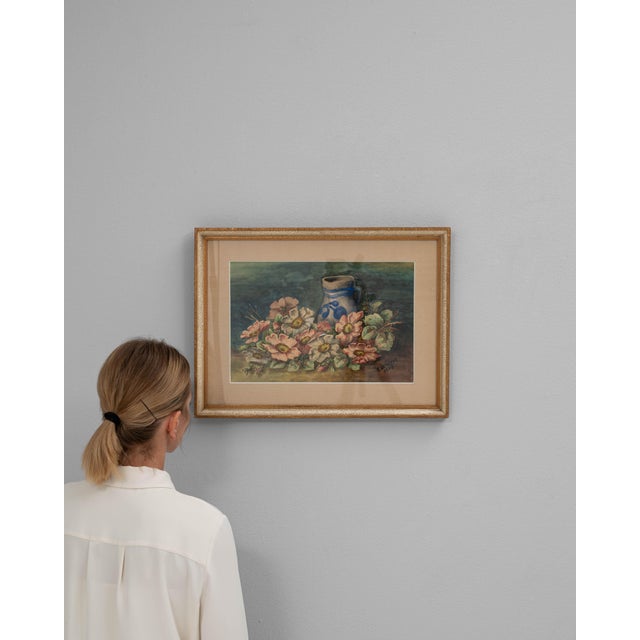 1943 Belgian Wall Art With Wooden Frame For Sale - Image 18 of 18