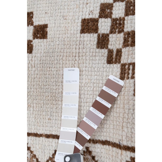 Cream & Brown Vintage Herki Runner For Sale - Image 11 of 12