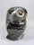 Ice bucket in the shape of an owl, Italy. Aluminium in silver, black and brass colour, inside a plastic ice holder....