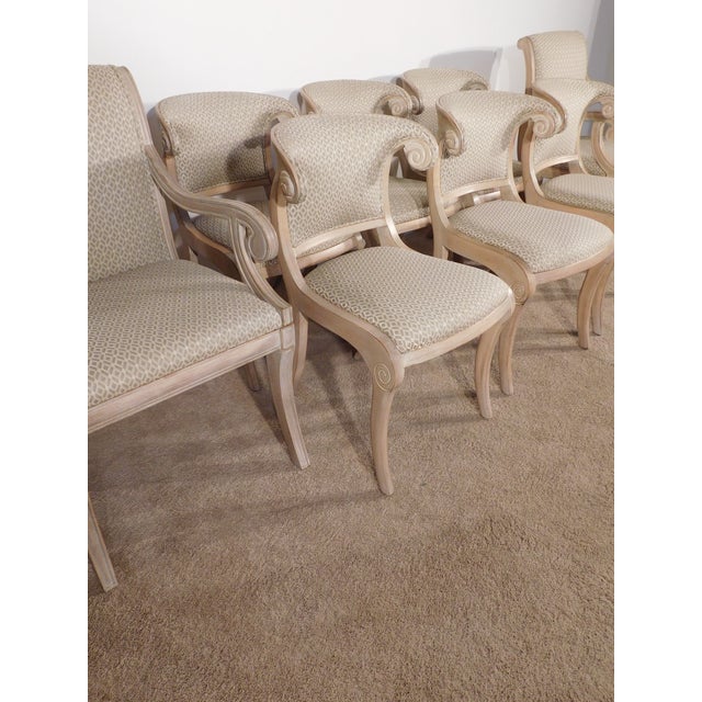 Vintage Set of 8 Casa Stradivari Nyc Custom Klismos Dining Chairs 2 Arms 6 Sides For Sale - Image 12 of 18