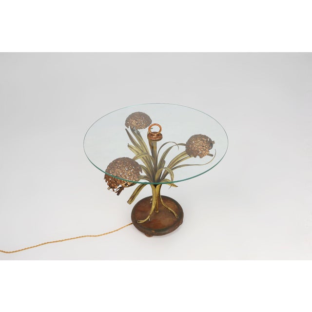 Hollywood Regency French Coffee Table with Lightning in Brass Flowers, 1950s For Sale - Image 11 of 18