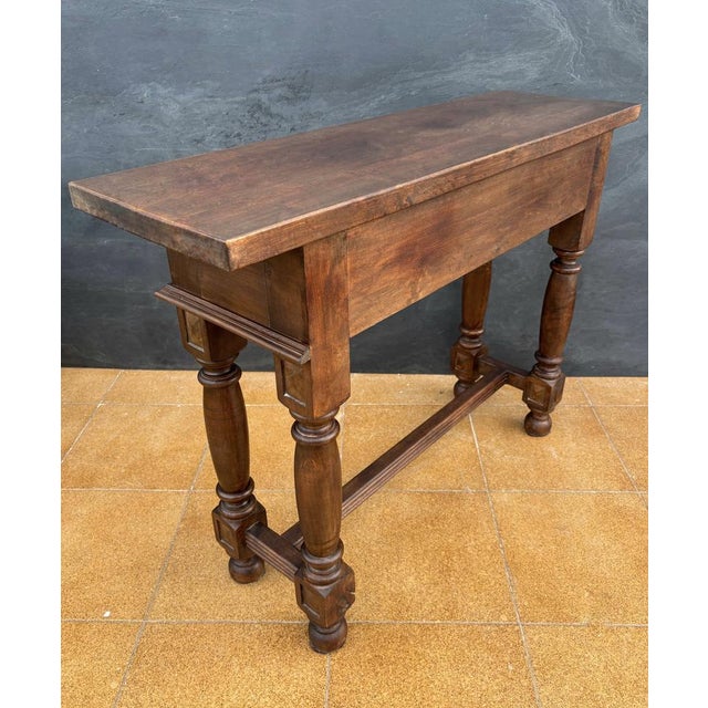 Spanish Renaissance Console Table with Drawers and Turned Legs, 1920s For Sale - Image 12 of 14
