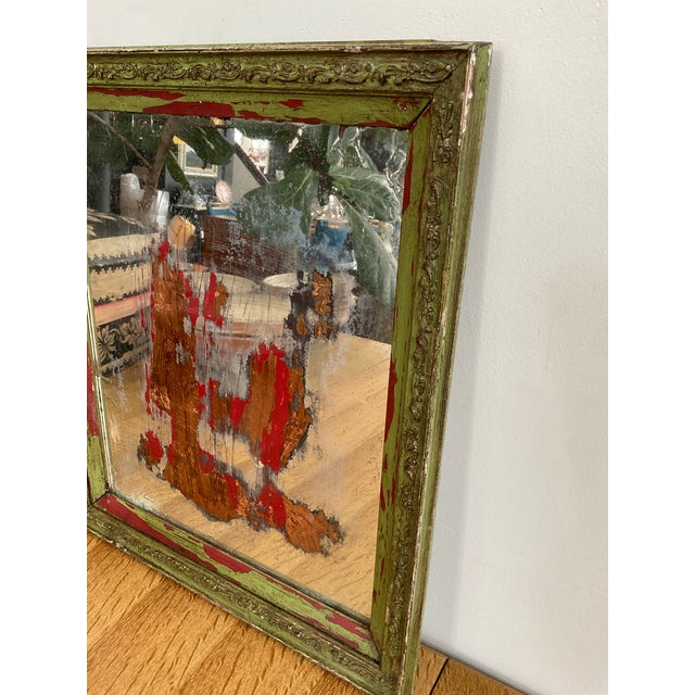 Mid 20th Century Antique Wall Mirror With Copper For Sale - Image 5 of 17