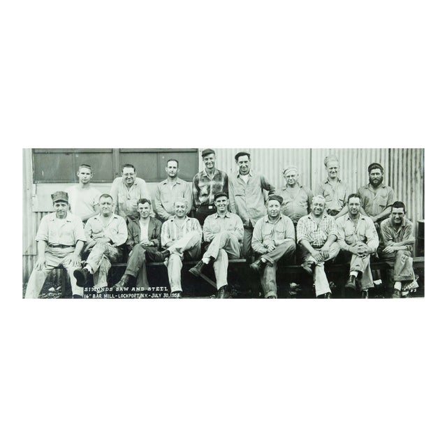 Fabulous Vintage Mid Century Steel Mill Occupational Photograph Dated 1958 For Sale