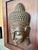 Large Buddha Head Wood Carving Sculpture Wall Art For Sale - Image 12 of 18