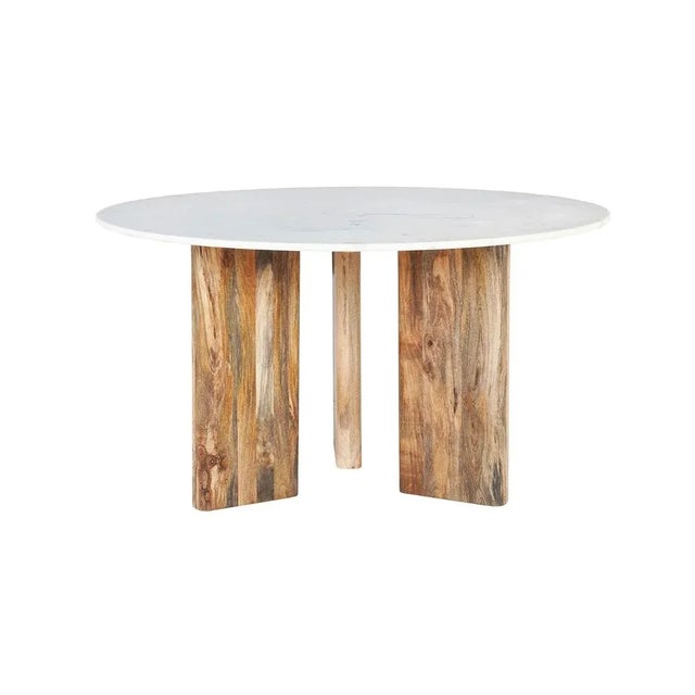 Not Yet Made - Made To Order Matthew Izzo Home Essence Round Dining Table With Pine Base and White Marble Top For Sale - Image 5 of 5